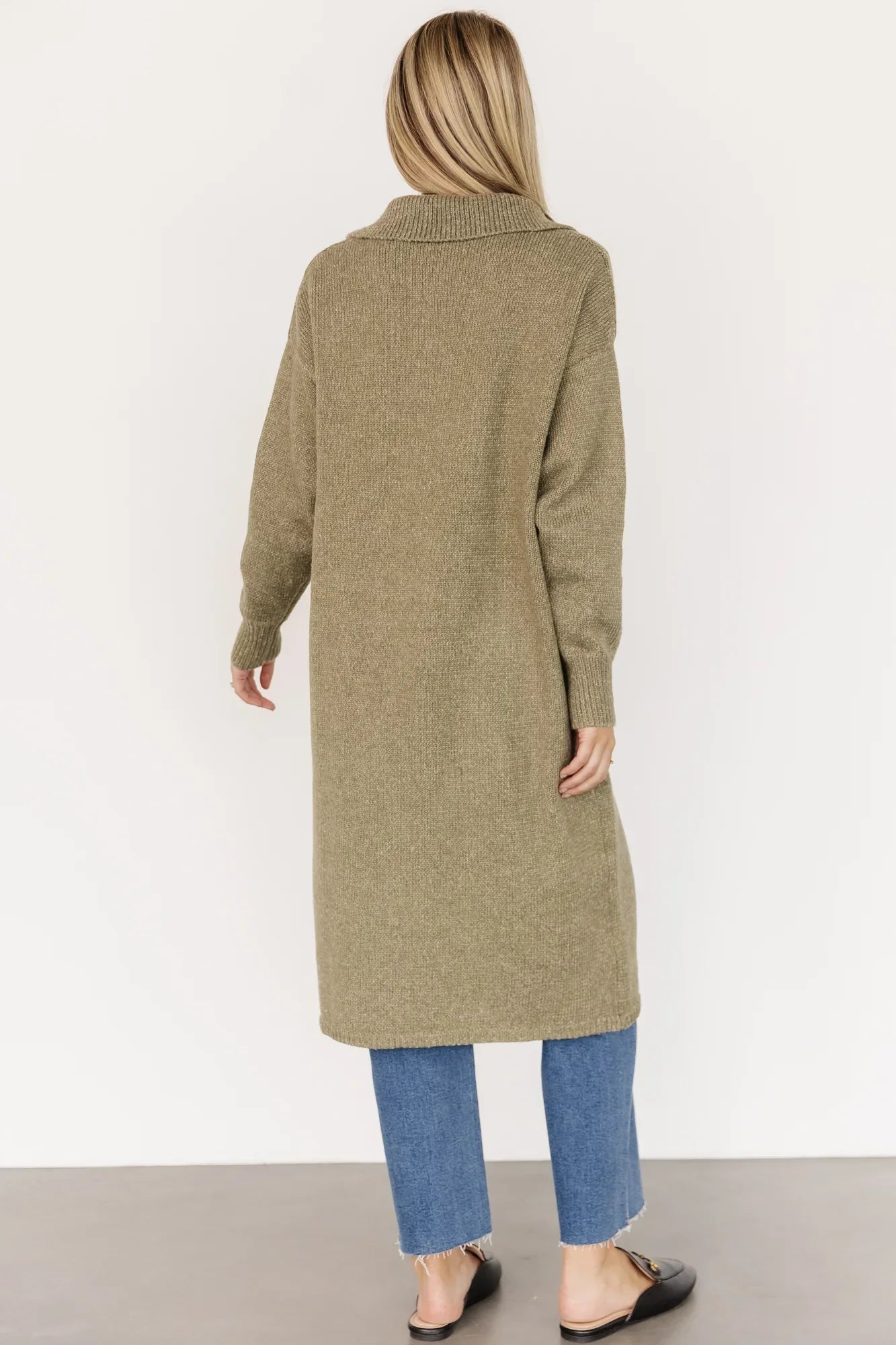 Ontario Long Button Cardigan | Olive