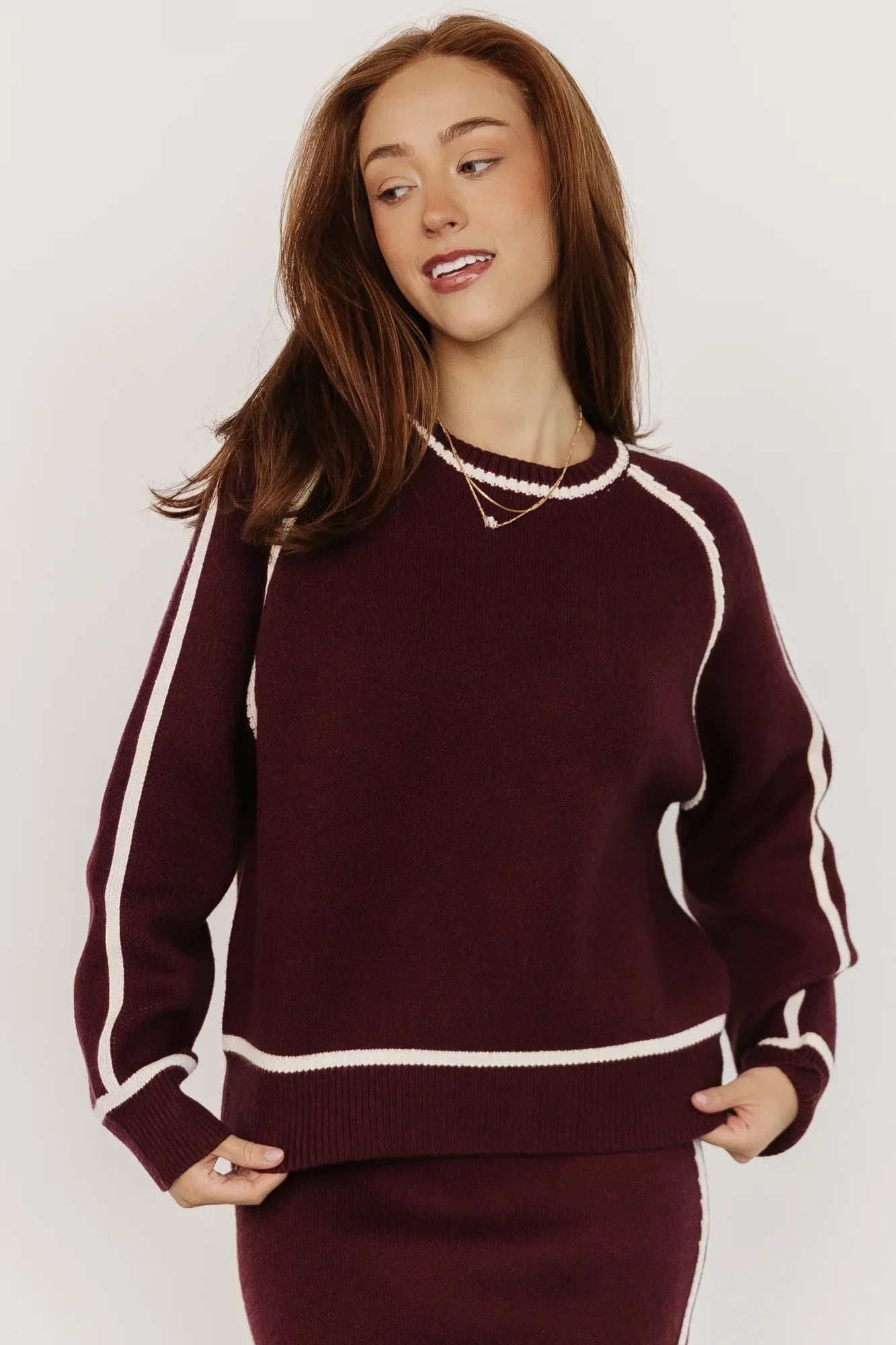 Ava Knit Sweater | Wine