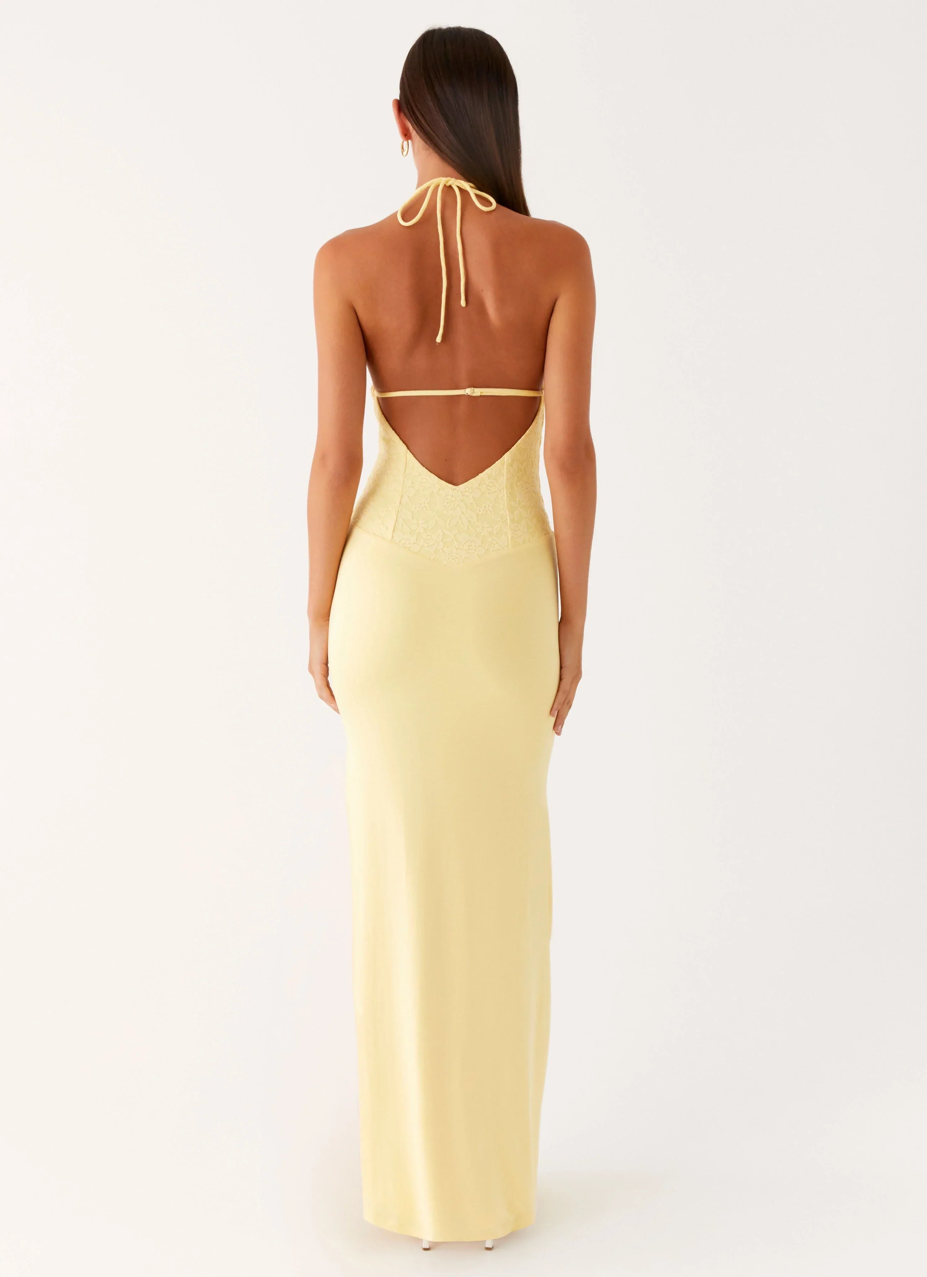 Fiesta Halter Maxi Dress - Sunny Yellow