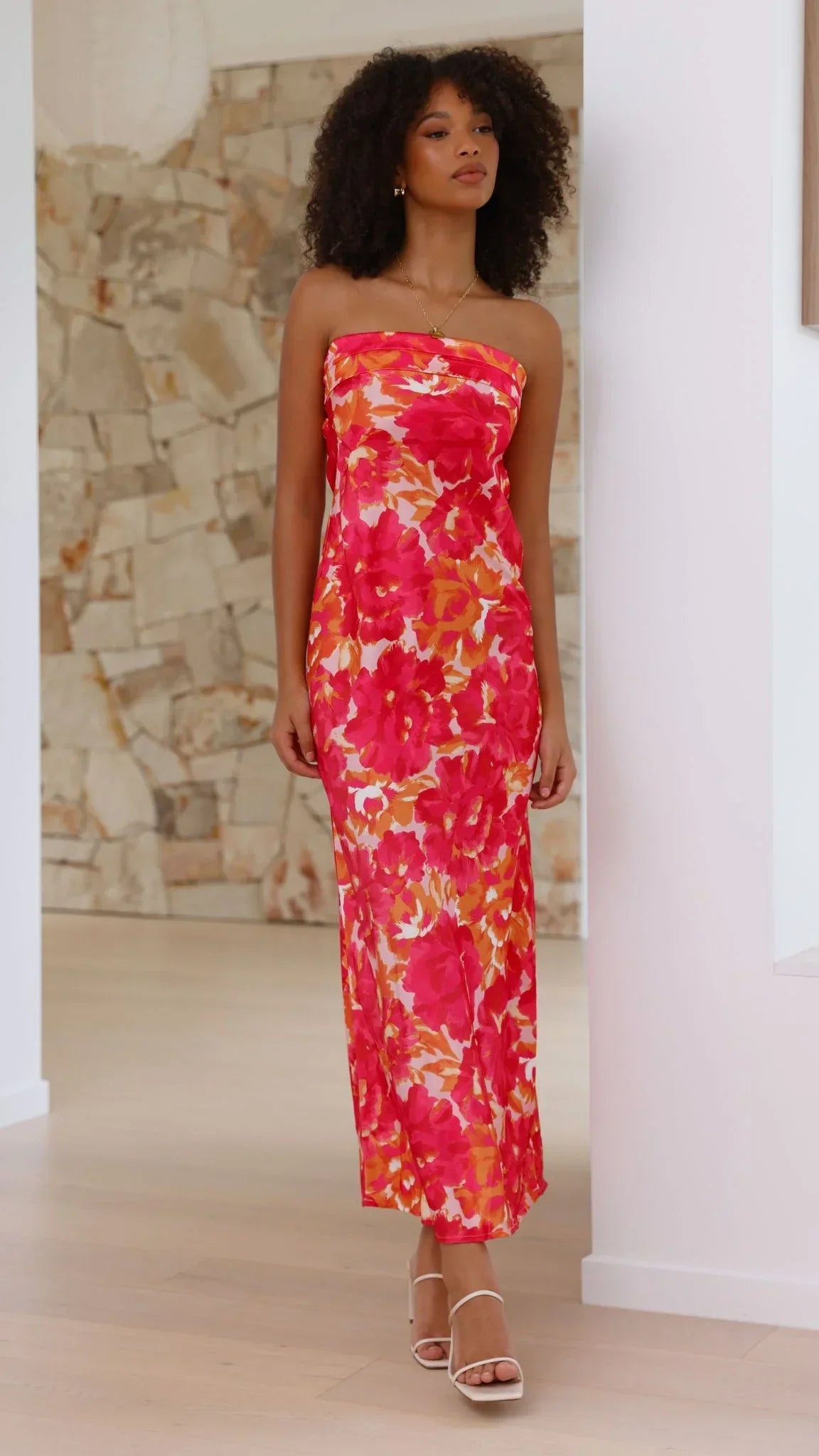 Miya Maxi Dress - Pink/Red Floral